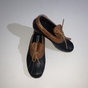 Sperry Top Sider Shoes Womens Size 8 Brown Black STS94871 Duck Boots Waterproof
